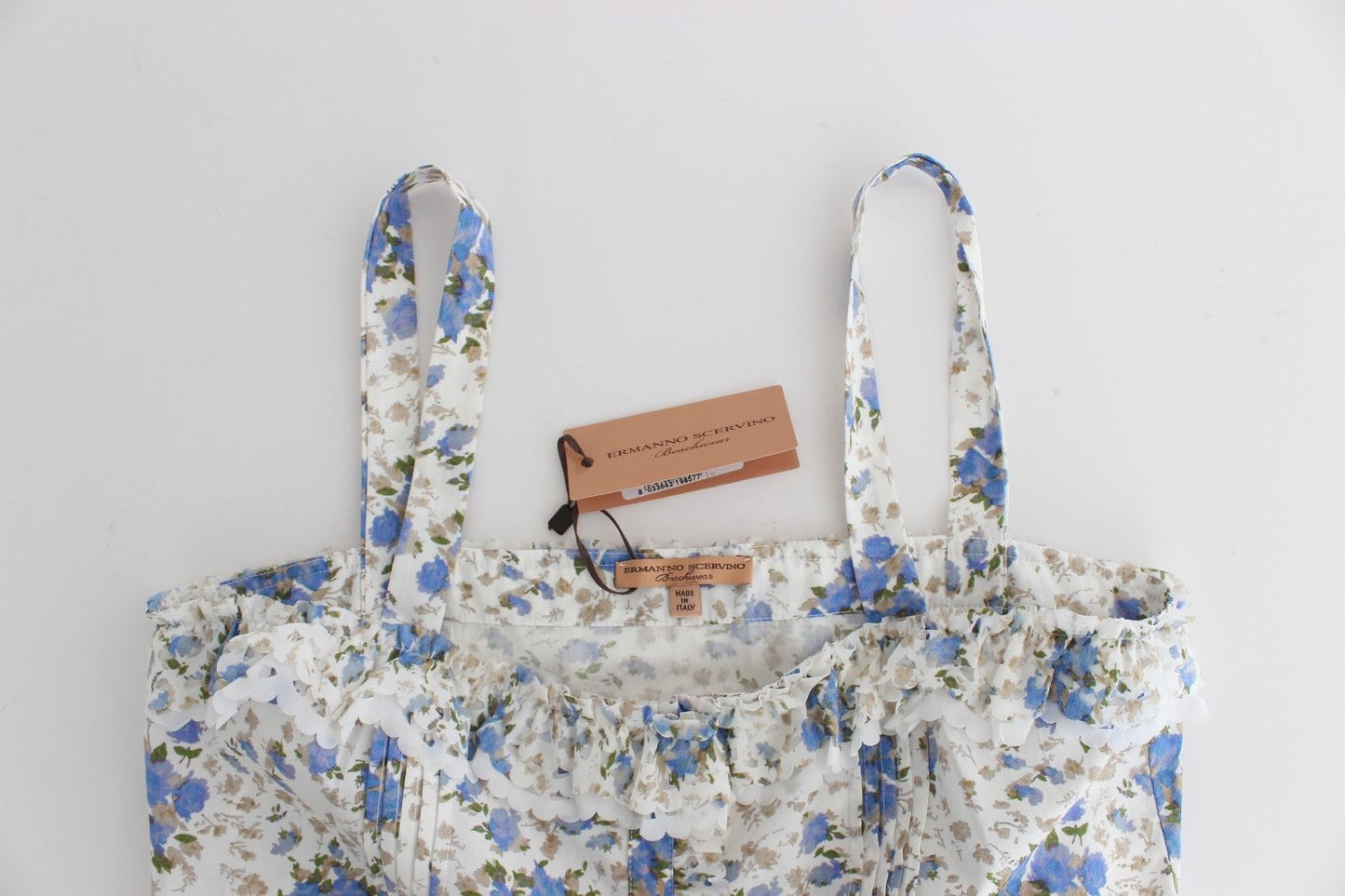 Ermanno Scervino Beachwear Blå Blommig Strandklänning Kort