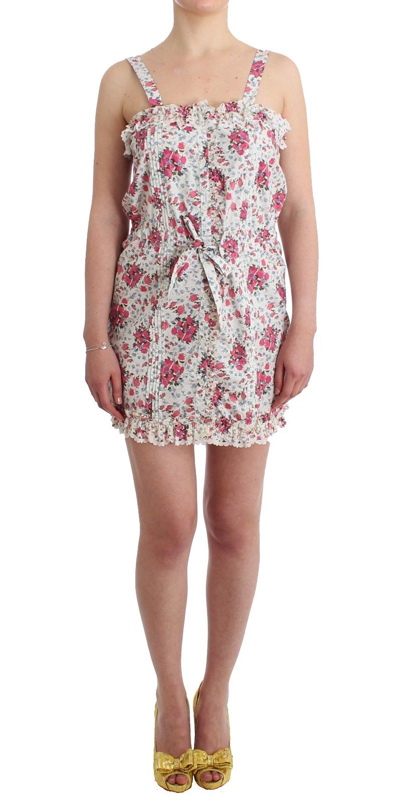 Ermanno Scervino Beachwear Rosa Blommig Strandklänning Kort