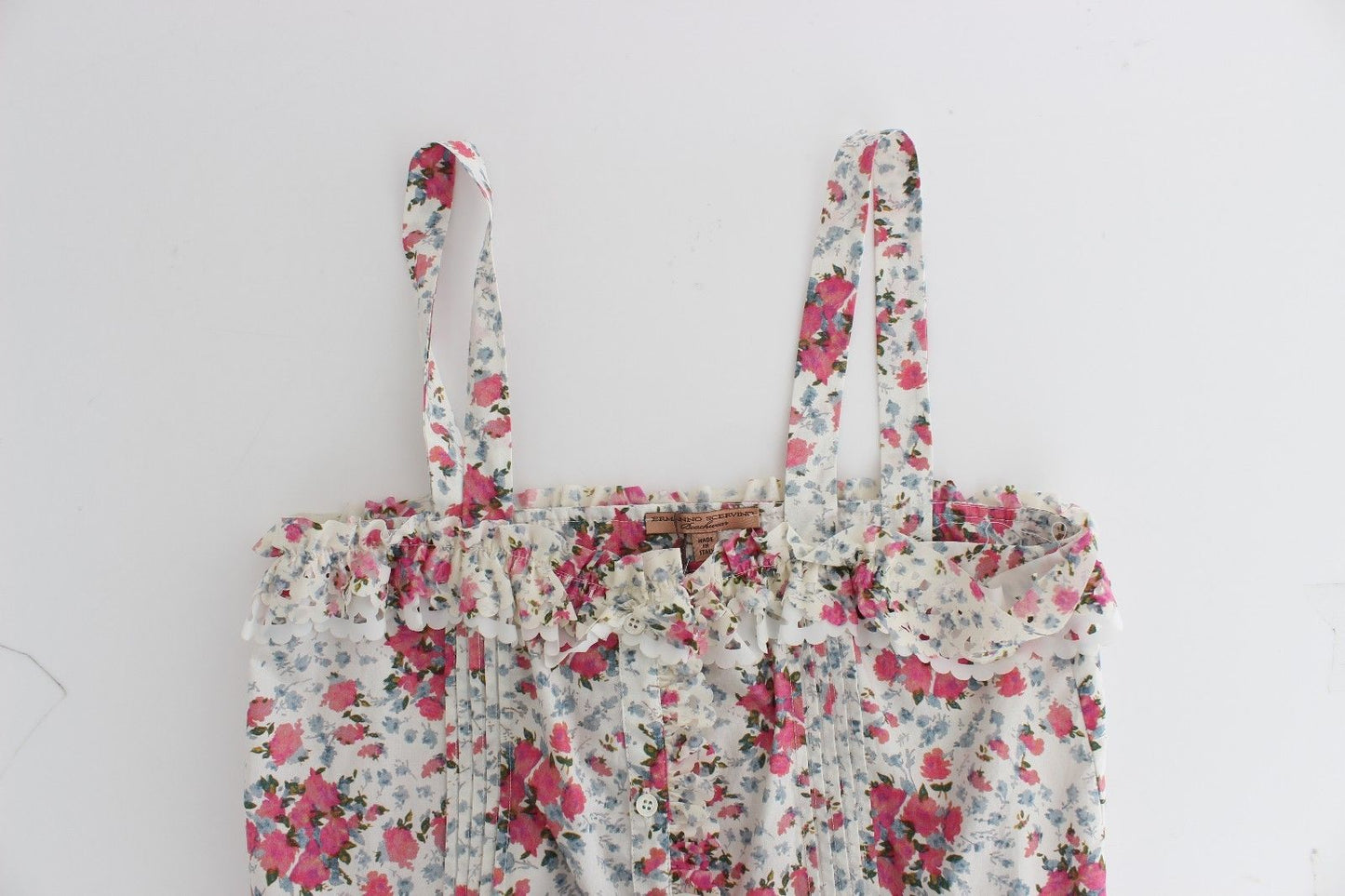 Ermanno Scervino Beachwear Rosa Blommig Strandklänning Kort
