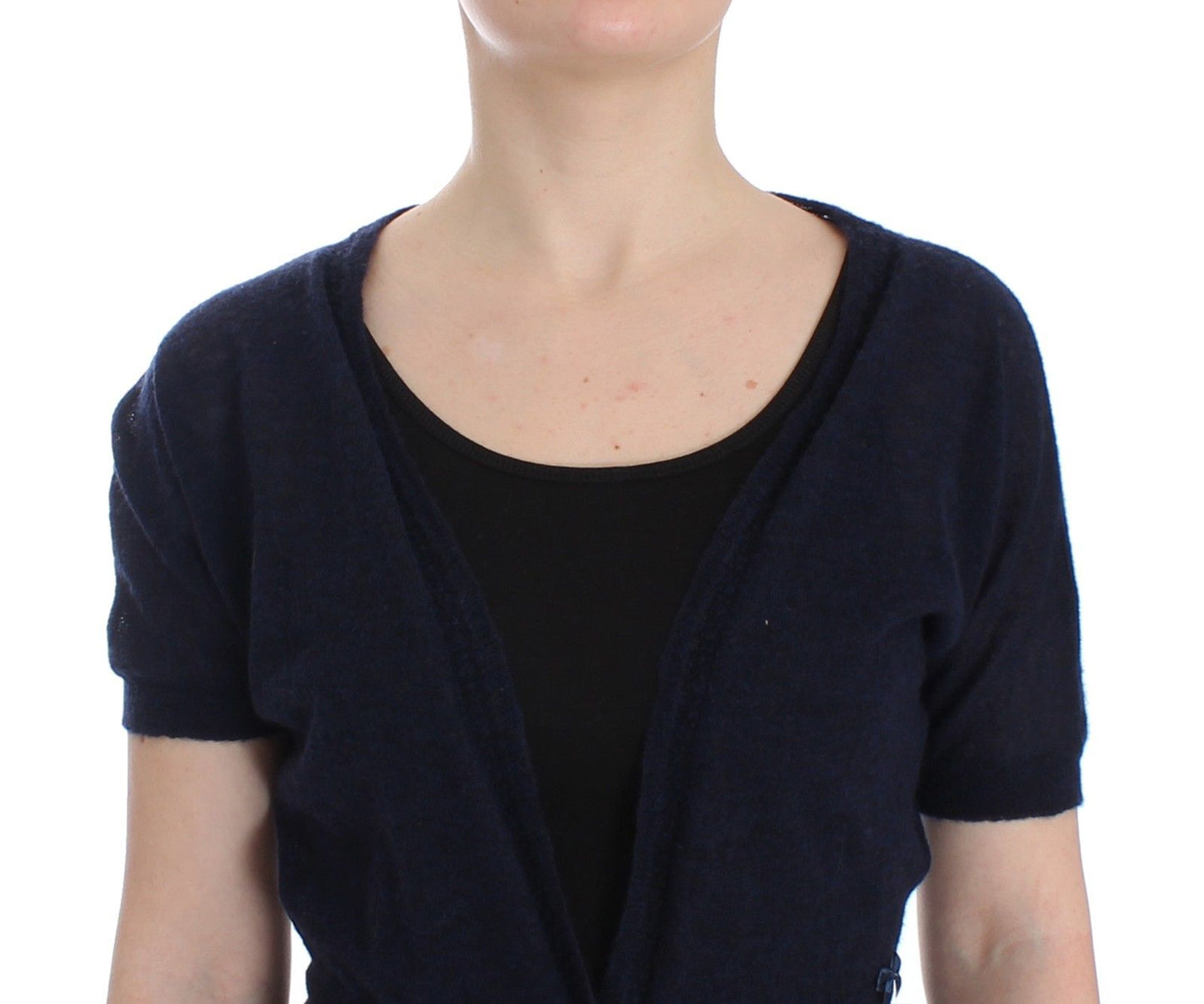 Ermanno Scervino Stickad Blå Ulltröja Cardigan