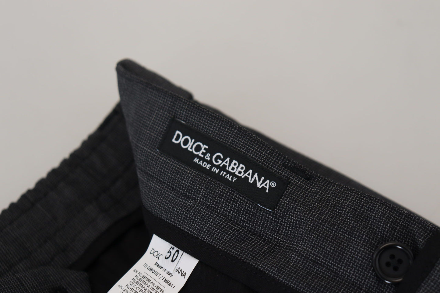 Dolce & Gabbana Grå Rutete Cargobukser Stretchbukser