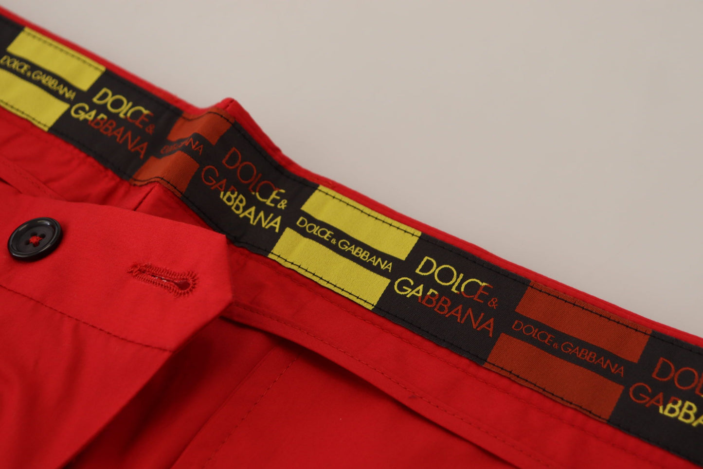 Dolce & Gabbana Röda bomullsbyxor med smal passform Chinosbyxor