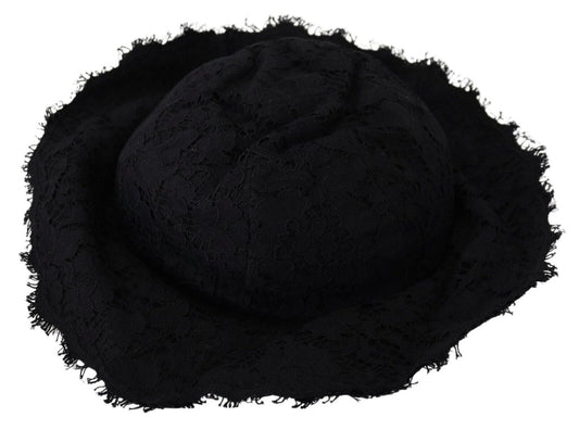 Dolce & Gabbana Svart Bomullshatt med Bred Brätte