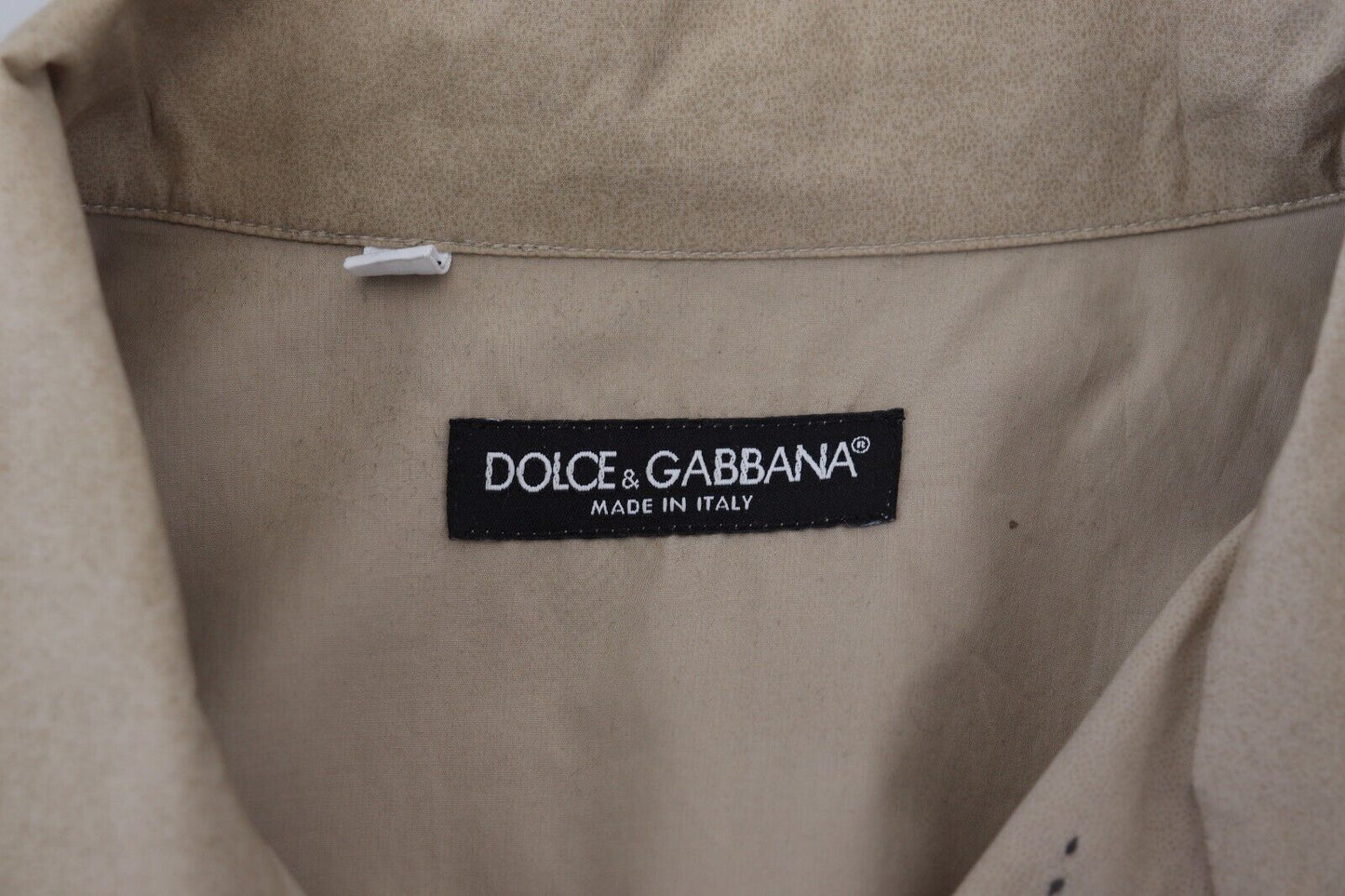 Dolce & Gabbana Beige Kamouflage Bomull Långärmad Skjorta