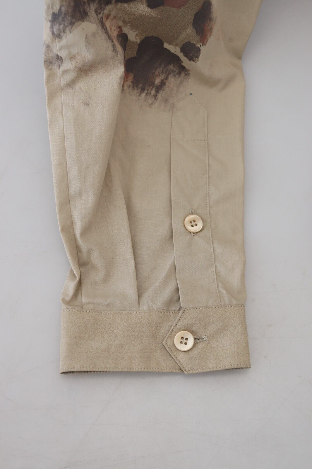 Dolce & Gabbana Beige Kamouflage Bomull Långärmad Skjorta