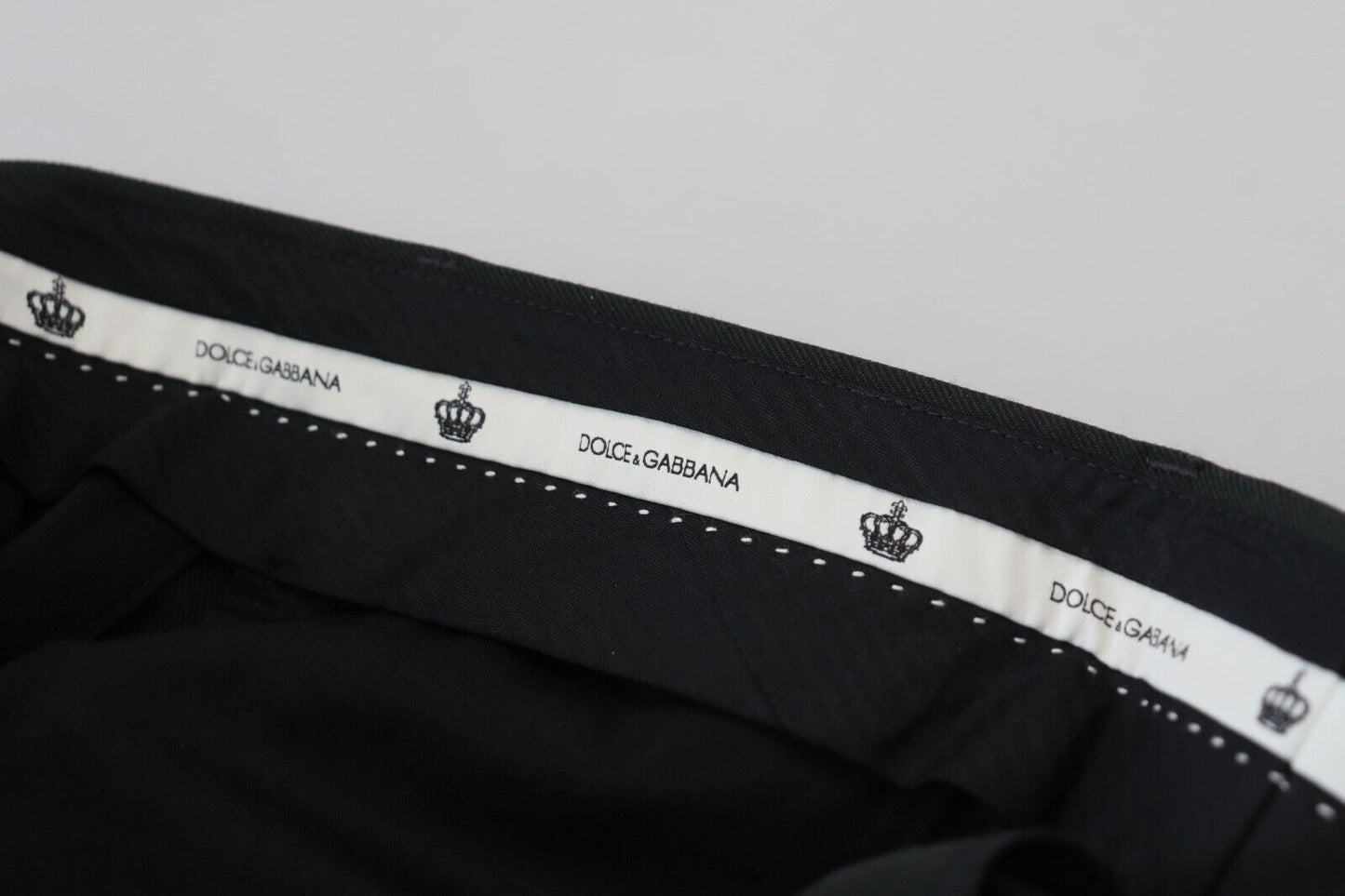 Dolce & Gabbana Svarta Randiga Herrbyxor Bomullsbyxor