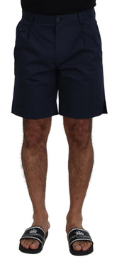 Dolce & Gabbana Blå Chinos Bomulls Stretch Avslappet Shorts