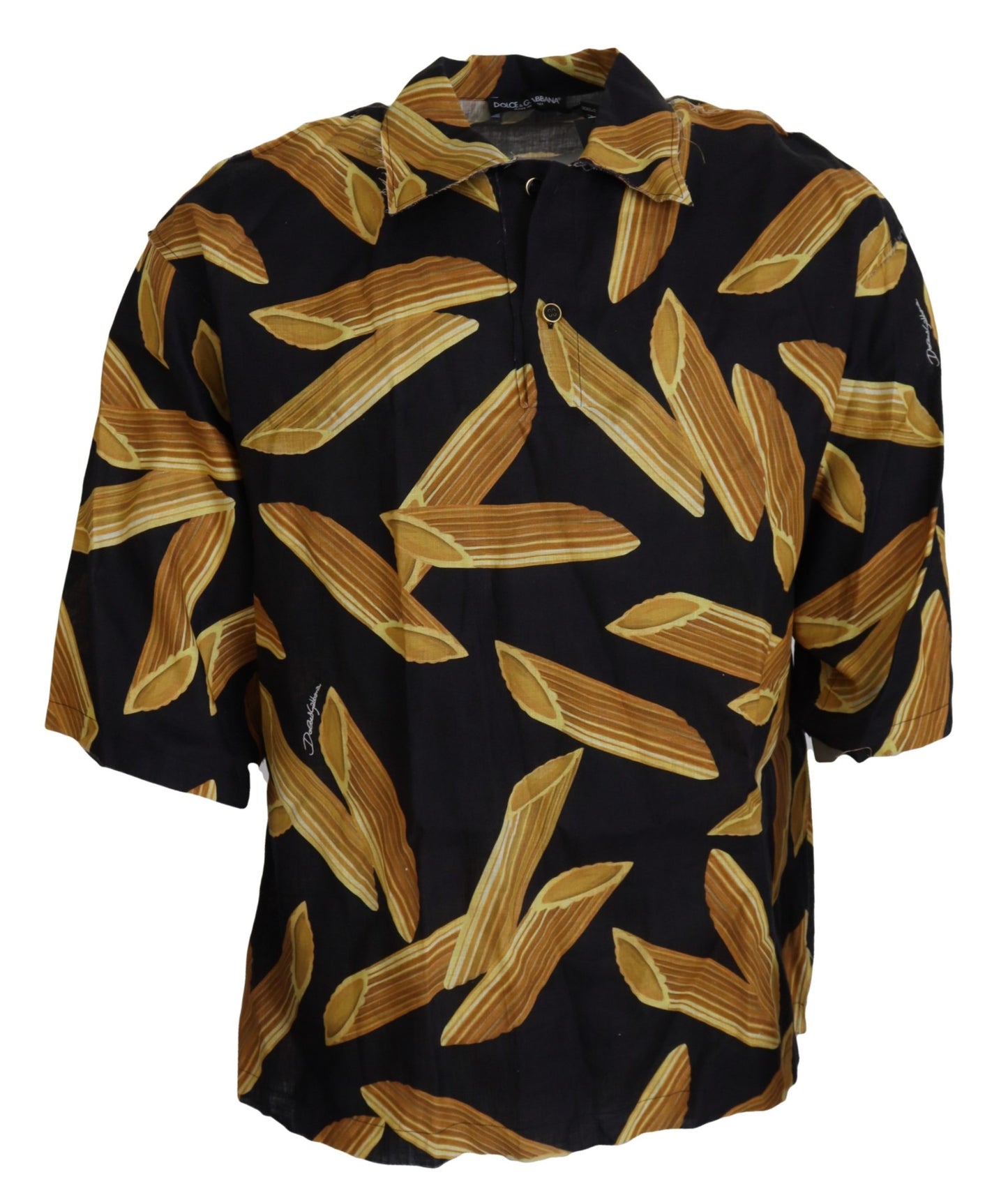 Dolce & Gabbana Svart Casual Penne Rigate Linneskjorta
