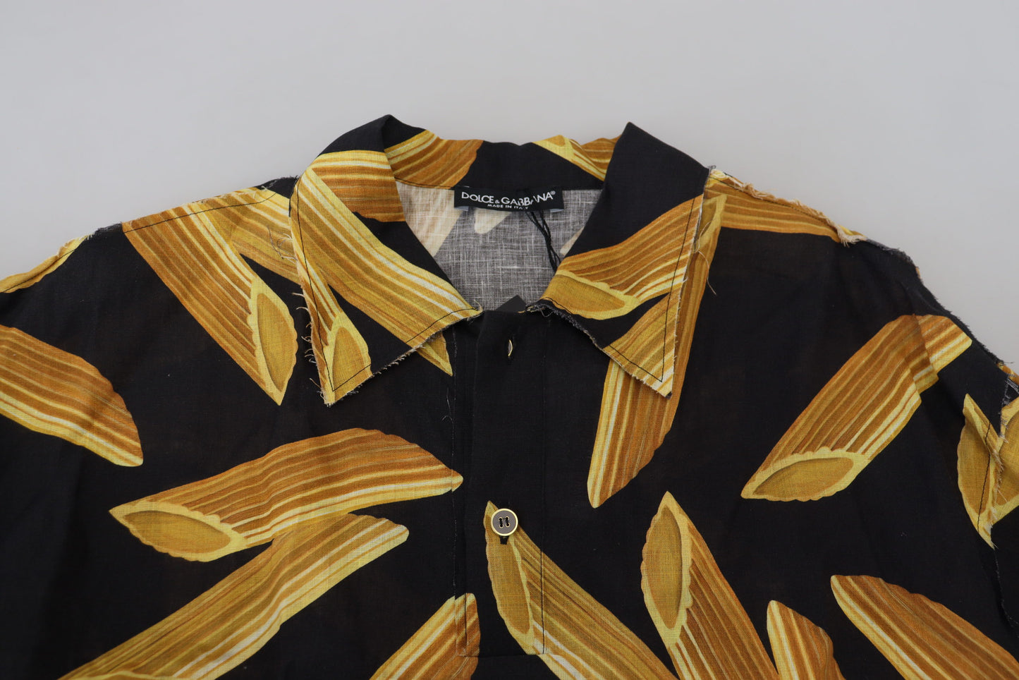 Dolce & Gabbana Svart Casual Penne Rigate Linneskjorta