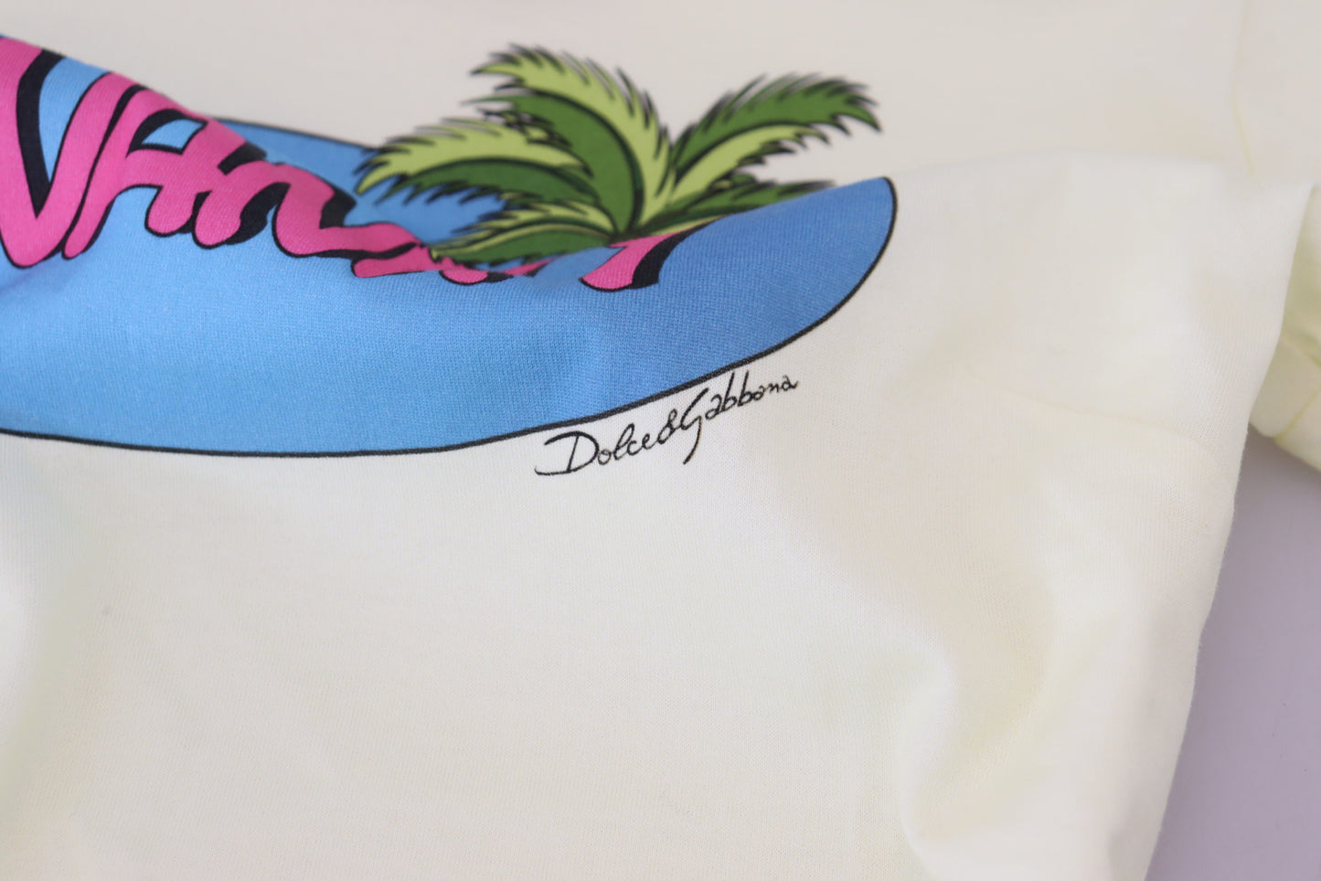Dolce & Gabbana Gul Havanity Rundhalsad T-shirt i bomull