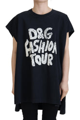 Dolce & Gabbana Svart D&G Fashion Rund Hals Bomulls-T-skjorte