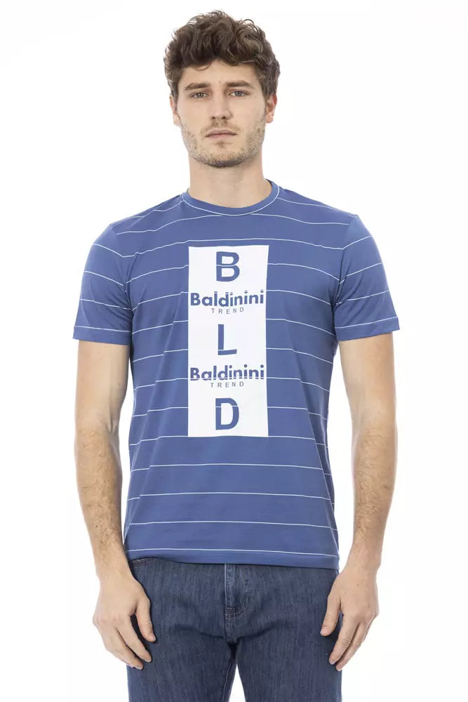 Baldinini Trend Blå Bomull Herr T-shirt