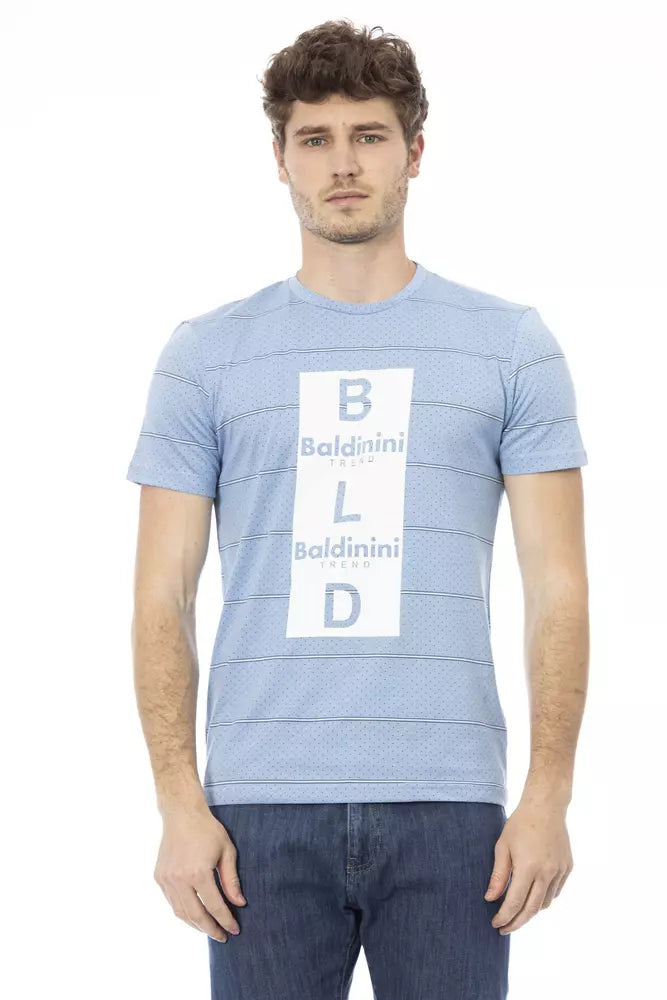 Baldinini Trend Ljusblå Bomull Herr T-shirt