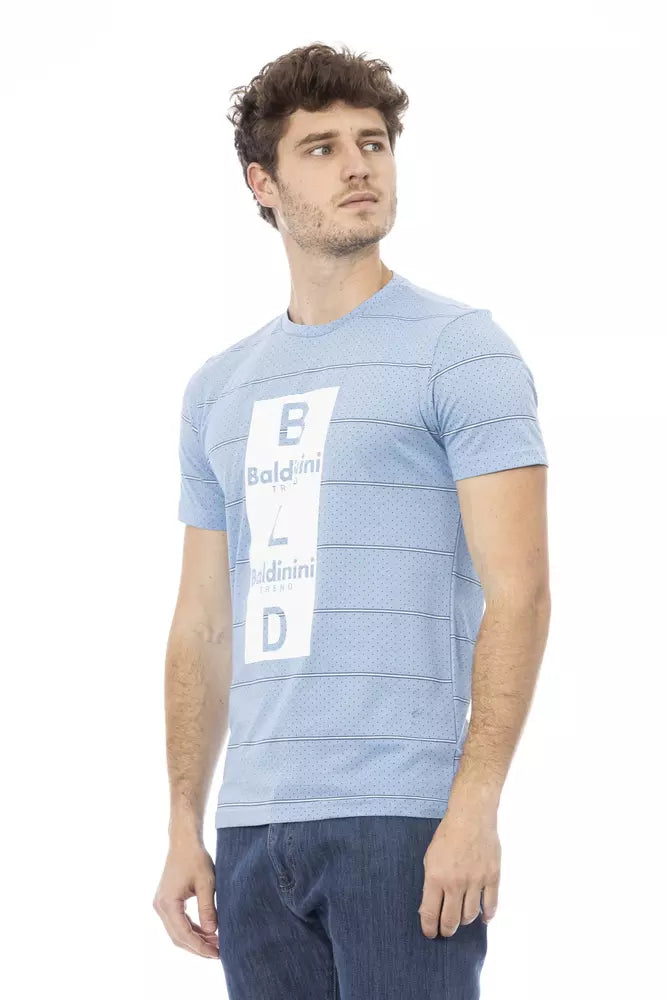 Baldinini Trend Ljusblå Bomull Herr T-shirt