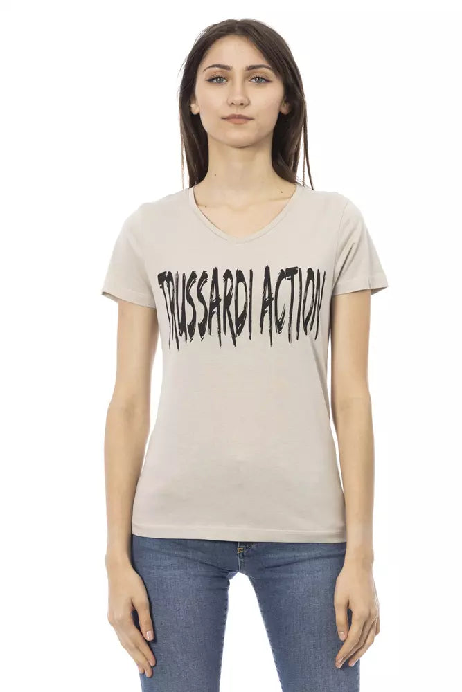 Trussardi Action Beige Bomull Dam T-shirt