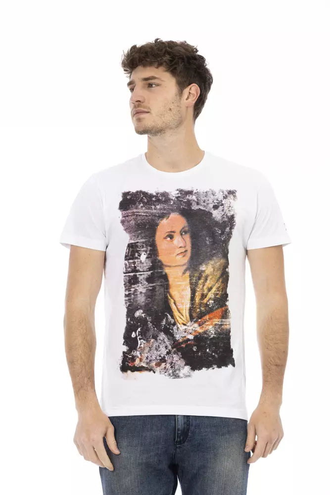 Trussardi Action Vit bomulls-T-shirt för män