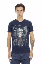 Trussardi Action Blue Cotton Men T-Shirt