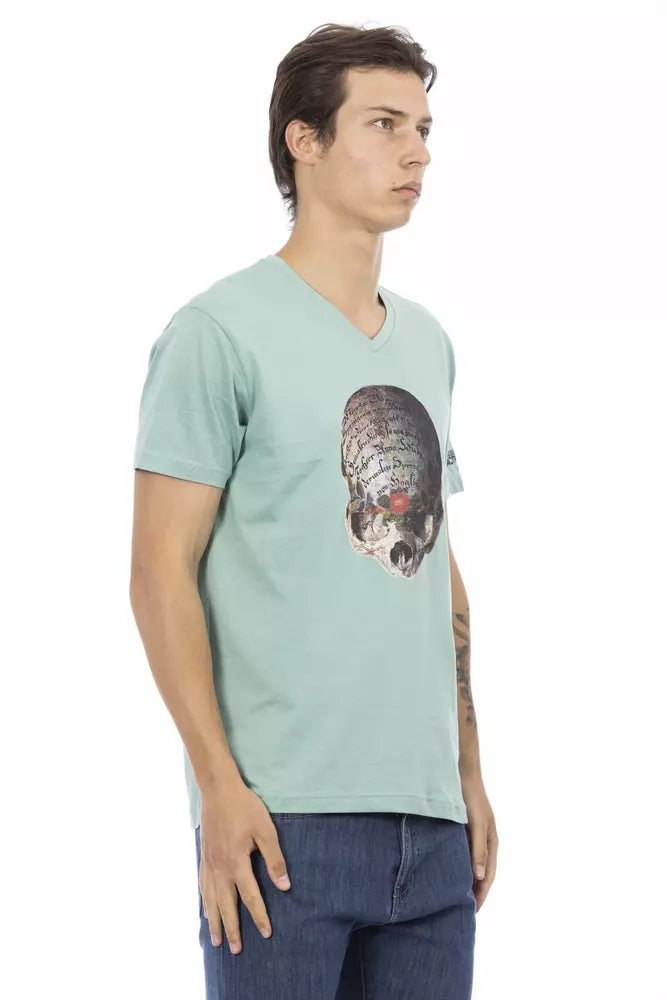 Trussardi Action Grön Bomull Herr T-shirt med V-ringning