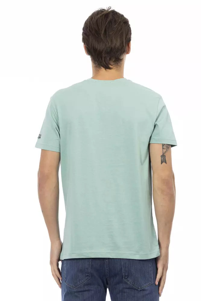 Trussardi Action Grön Bomull Herr T-shirt med V-ringning