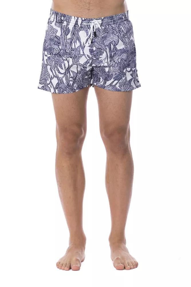 Ljusblå polyester badbyxor för män