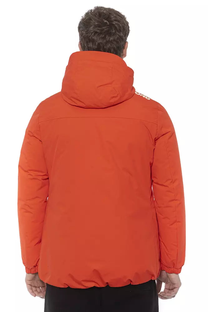 Tond röd polyester herrjacka