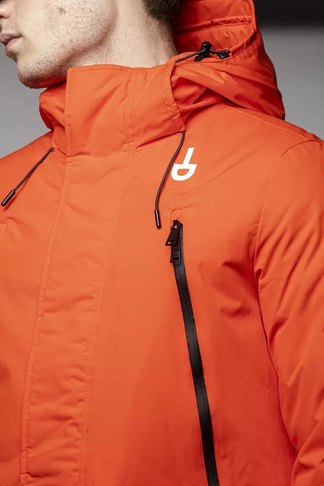 Tond röd polyester herrjacka