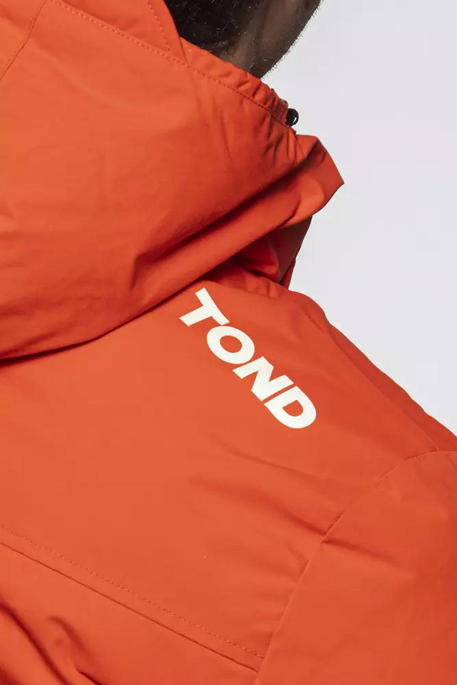 Tond röd polyester herrjacka