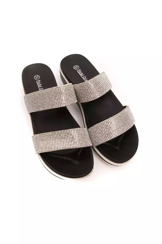 Péché Originel Silver Textile Dam Sandal
