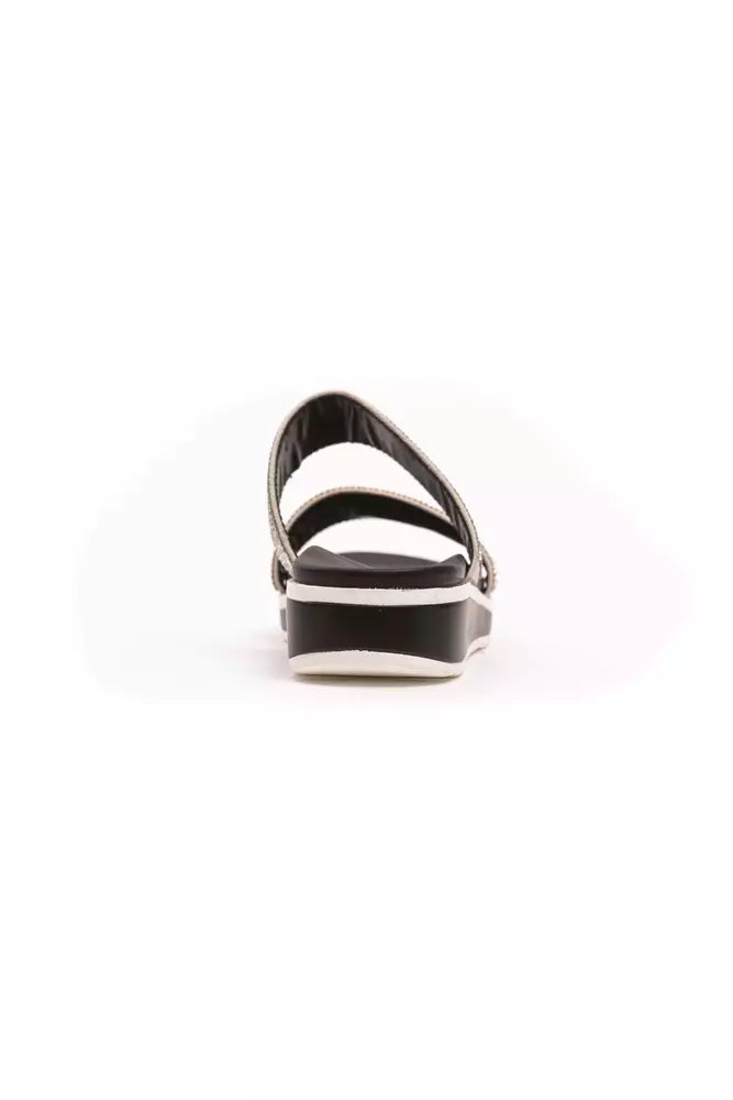Péché Originel Silver Textile Dam Sandal