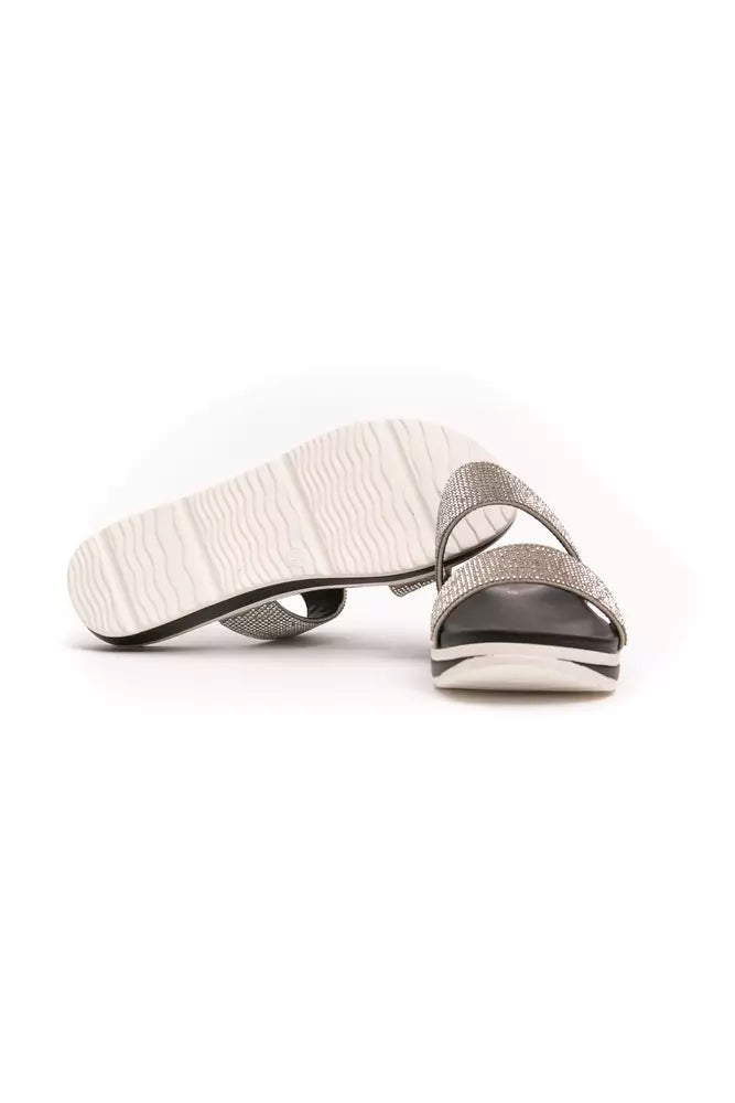 Péché Originel Silver Textile Dam Sandal