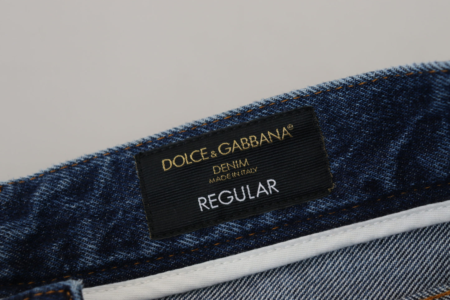 Dolce & Gabbana Blå Bomullsslitna Herrjeans