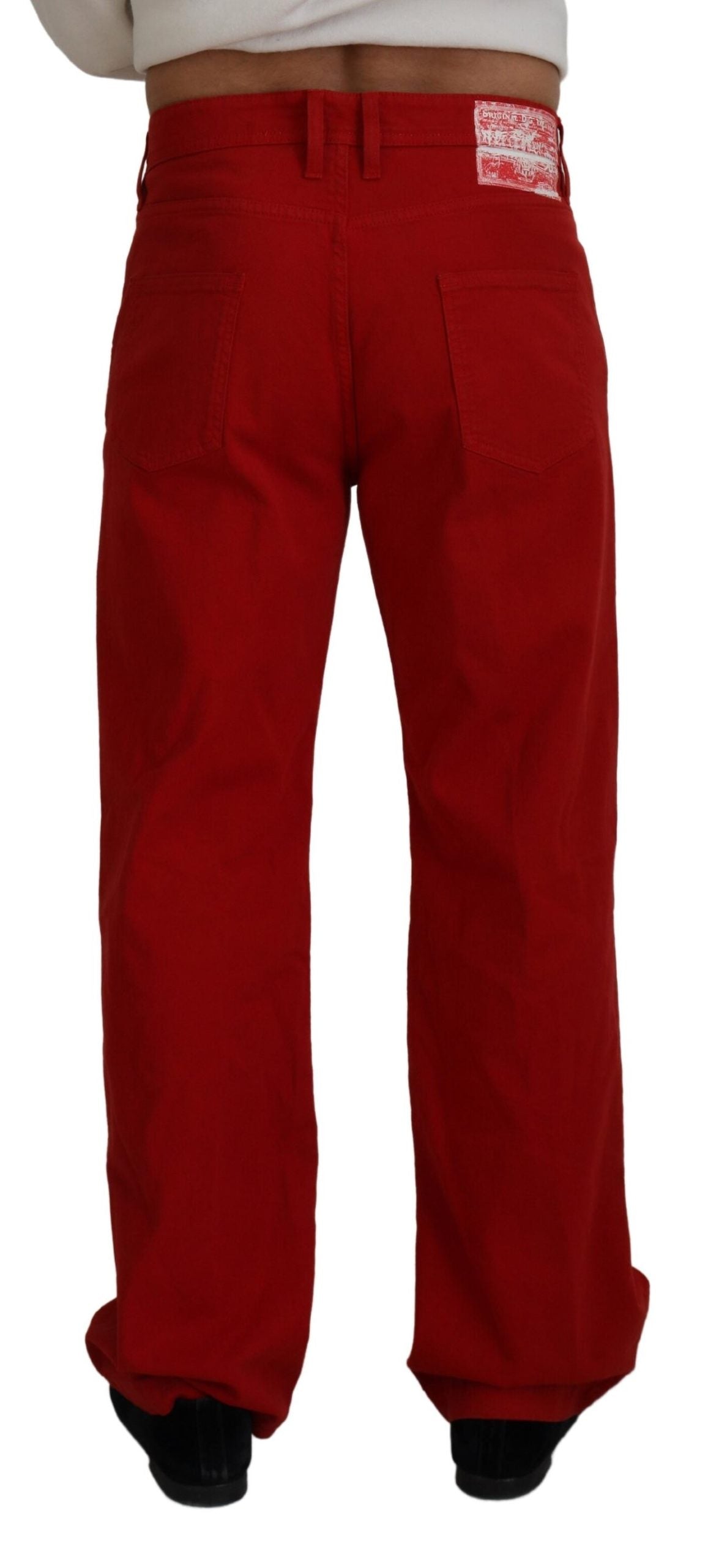 Dolce & Gabbana Röda Bomulls Raka Herrjeans