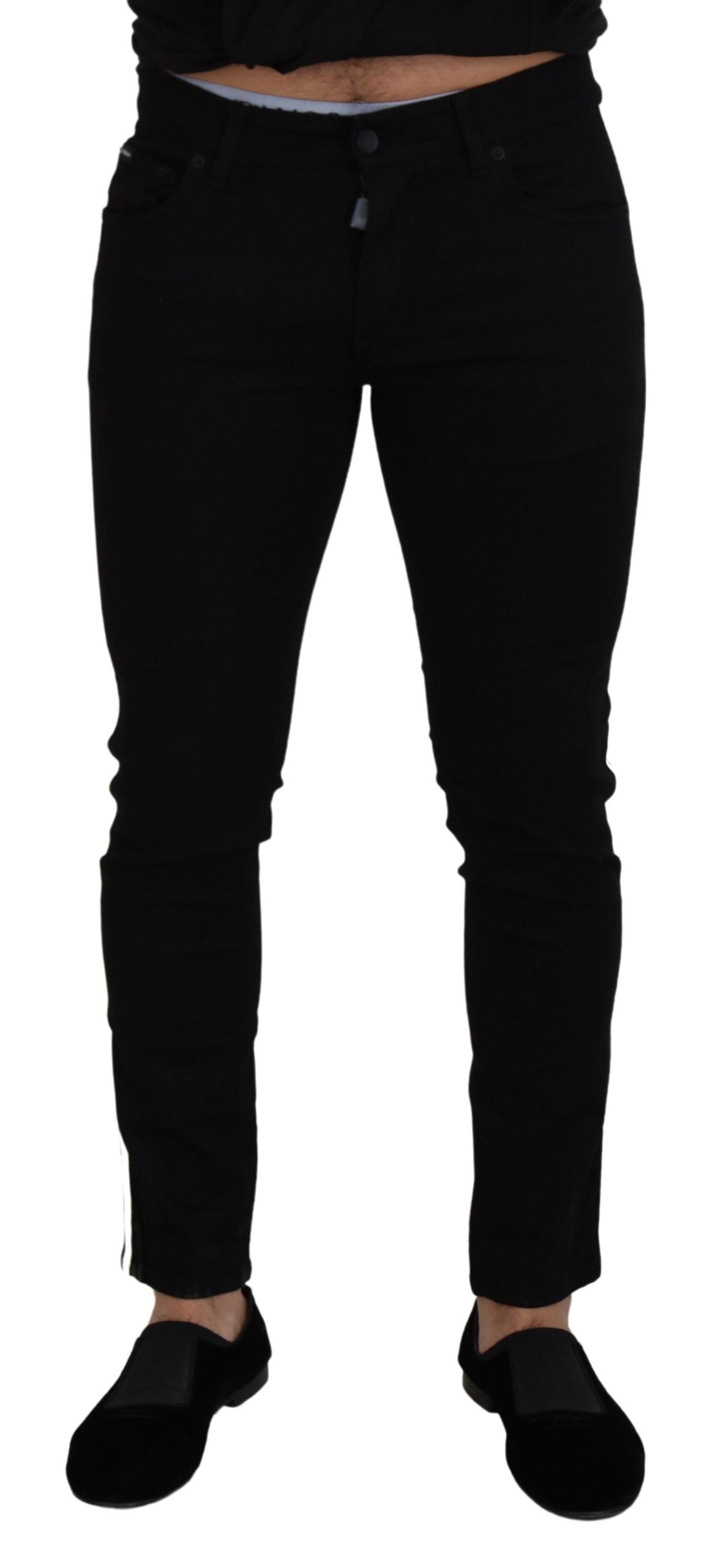 Dolce & Gabbana Svarta Bomull DG Crown Herrjeans