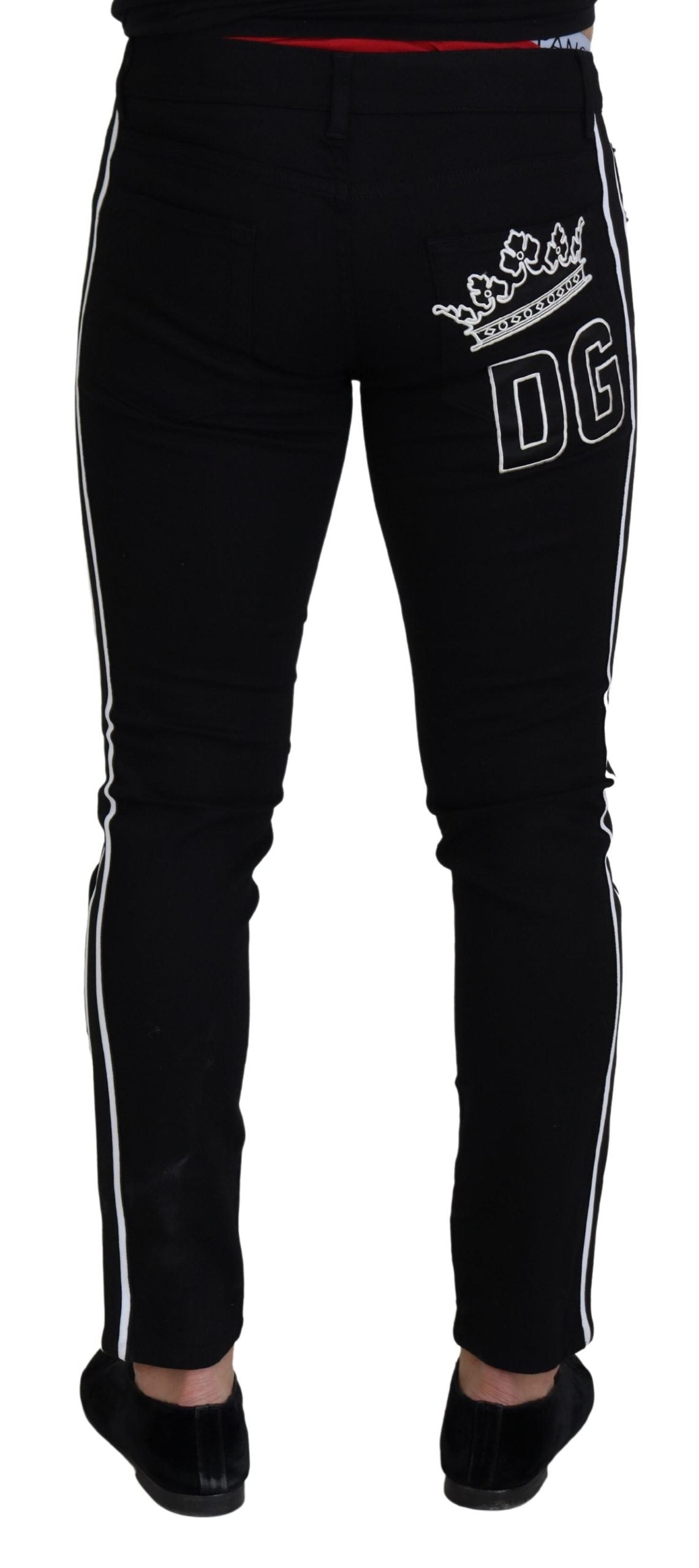 Dolce & Gabbana Svarta Bomull DG Crown Herrjeans