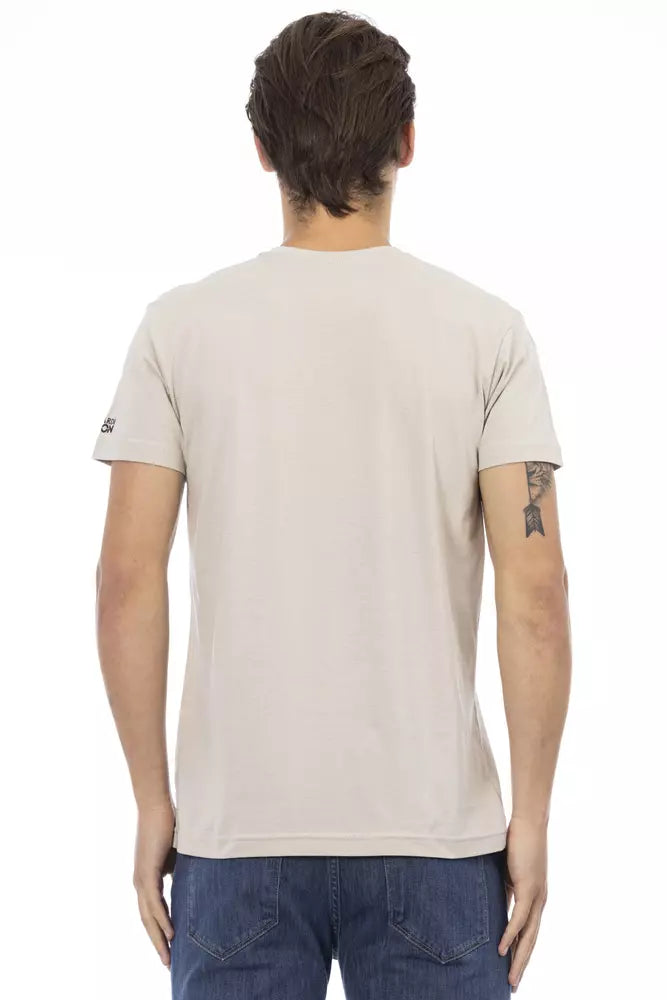Trussardi Action Beige Bomull Herr T-shirt med V-ringning