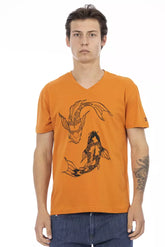 Trussardi Action Orange bomulls-T-shirt för män