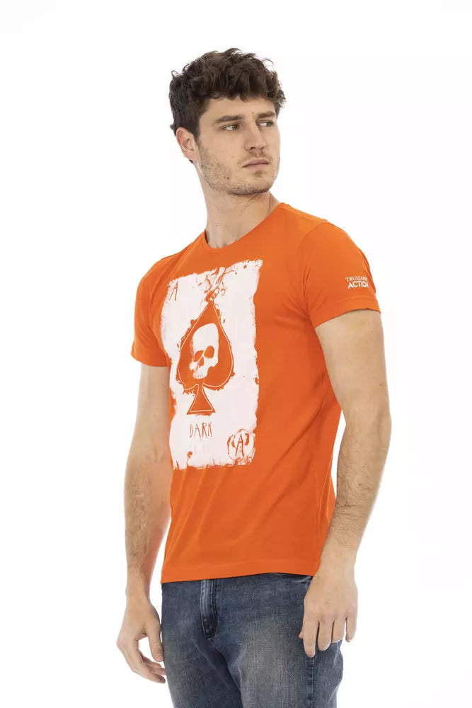 Trussardi Action Orange bomulls-T-shirt för män