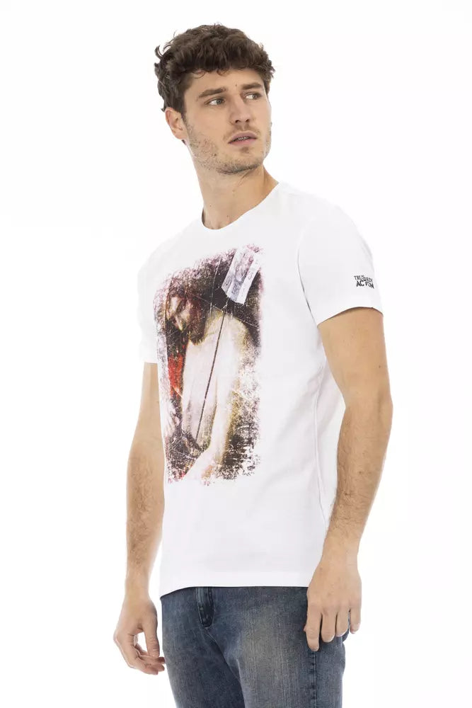 Trussardi Action Vit bomulls-T-shirt för män