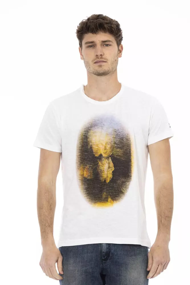 Trussardi Action Vit bomulls-T-shirt för män