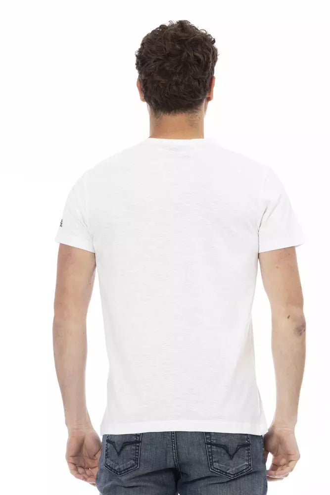 Trussardi Action Vit bomulls-T-shirt för män