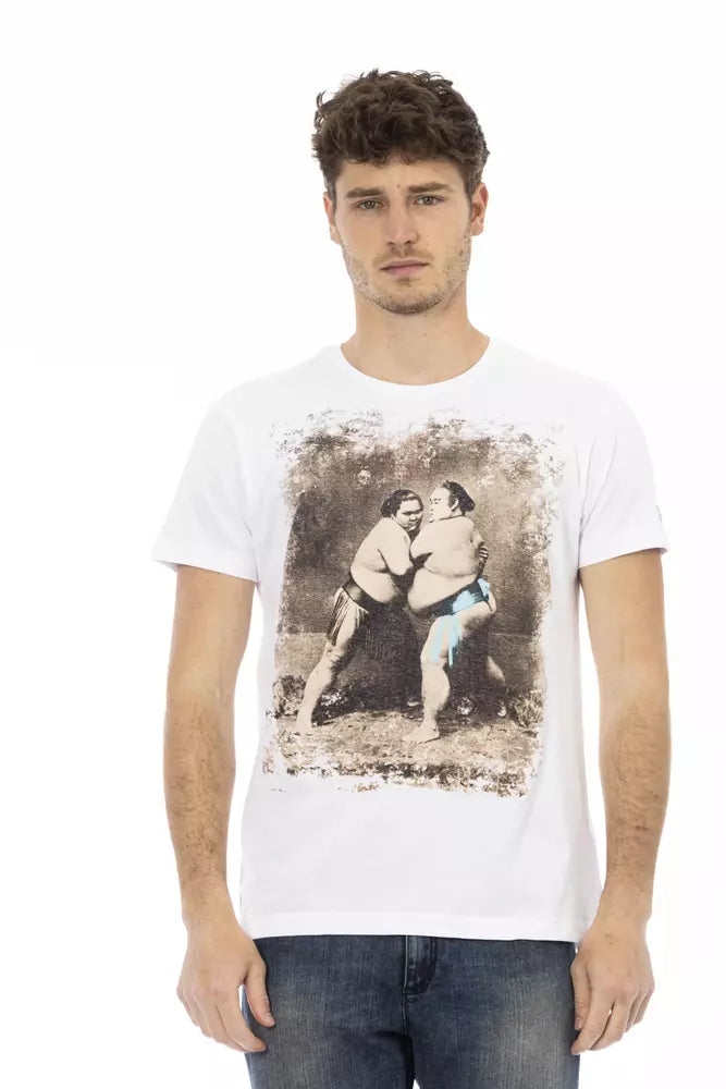 Trussardi Action Vit bomulls-T-shirt för män