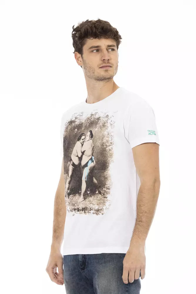 Trussardi Action Vit bomulls-T-shirt för män