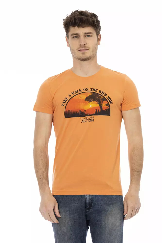 Trussardi Action Orange bomulls-T-shirt för män