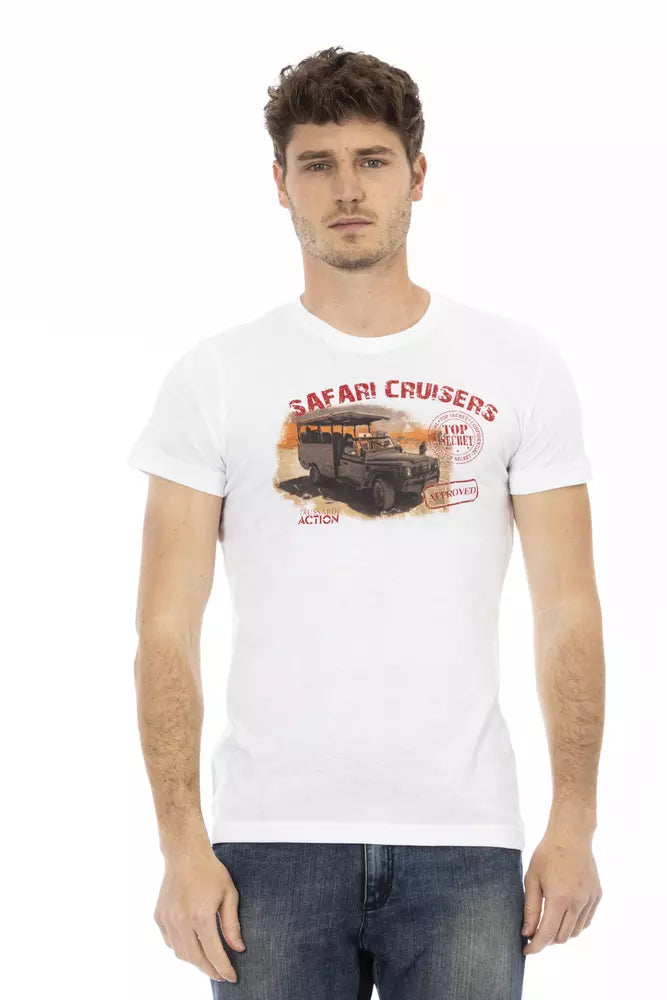 Trussardi Action Vit bomulls-T-shirt för män