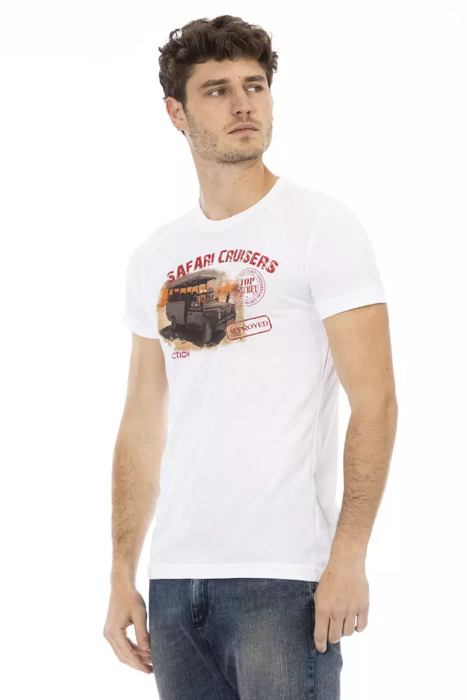 Trussardi Action Vit bomulls-T-shirt för män