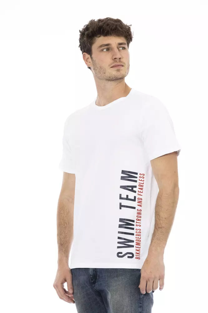 Bikkembergs vit bomulls-T-shirt för män
