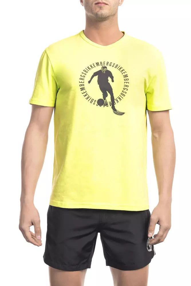 Bikkembergs gul bomulls-T-shirt för män