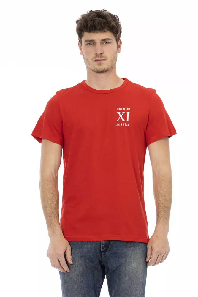 Bikkembergs röd bomulls-t-shirt för män