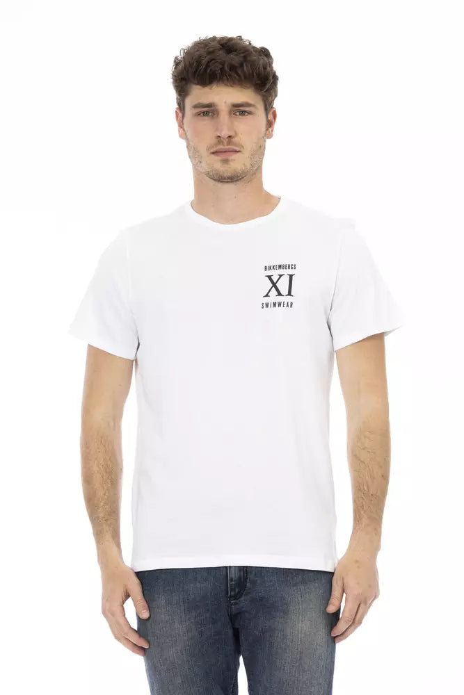 Vit bomulls-T-shirt för män