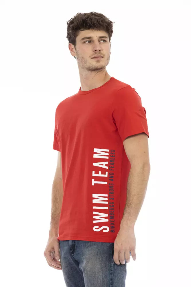 Bikkembergs röd bomulls-t-shirt för män